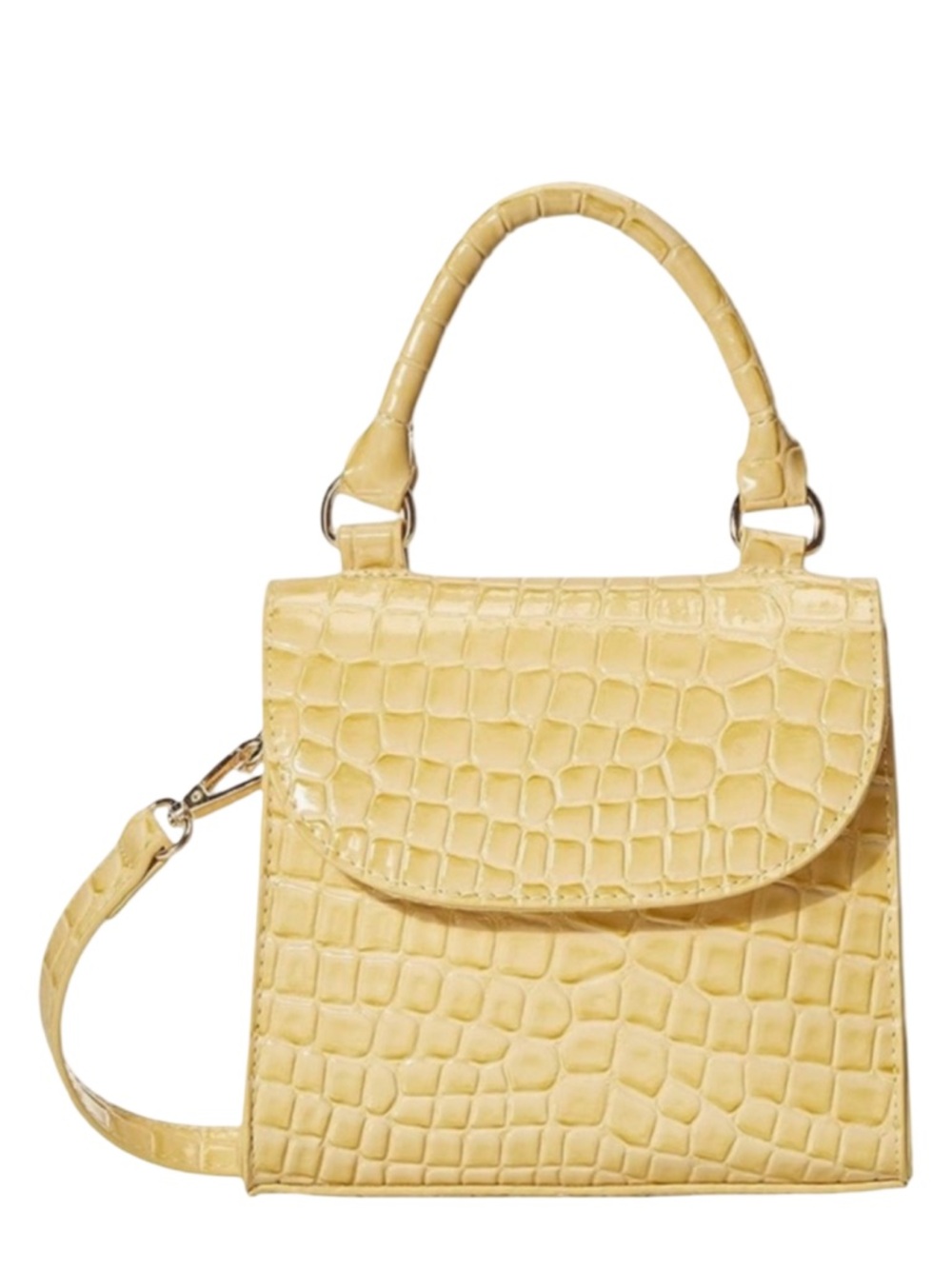 🍒NEW The Drop Diana Cross Body Top Handle Crocodile-Embossed Mini-Bag in Butter
